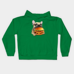 This Cute French Bulldog Proves That Dogs Can Love Fast Food Just As Much As Humans! Kids Hoodie